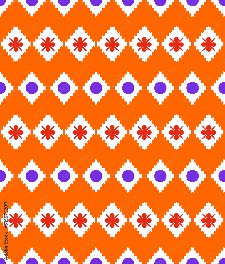 Ikat Style Retro Zigzags Abstract Geometric Seamless Pattern Trendy Fashion Colors Minimal Simple Design Perfect for Allover Fabric Print or Wrapping Paper