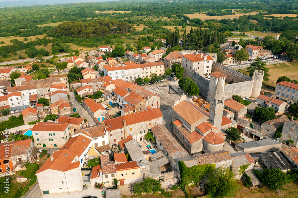 Aerial view of Svetvincenat town in Istra, Croatia