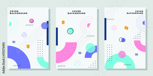 Abstract geometric memphis layout design background