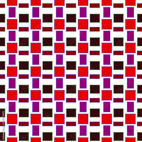 Vector color pattern. Geometric background. Vector Illustration. White background Abstract geometric seamless pattern. Modern stylish texture. Simple desiogn. Red violet white. Color ornament. Square.