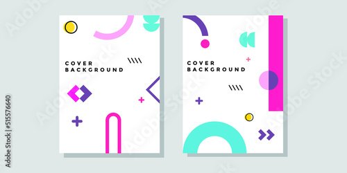 Abstract geometric memphis layout design background