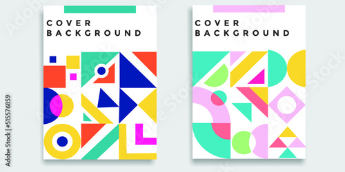 Abstract geometric memphis layout design background