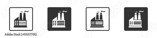 Factory Icon. Industrial buildings pictograms. Vector illustration.