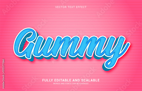 editable text effect, Gummy style