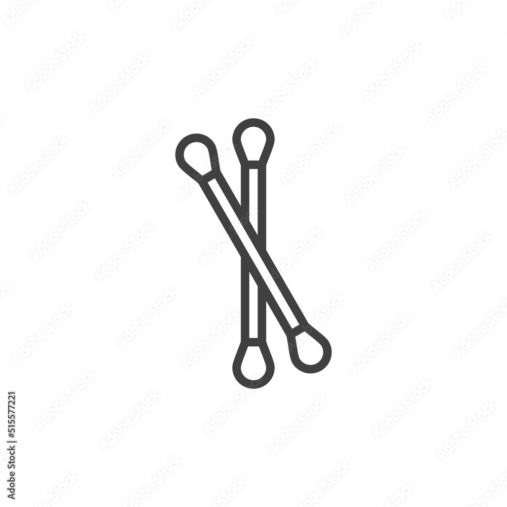 Sticky Cotton Swabs line icon Sticky Cotton Swabs line icon