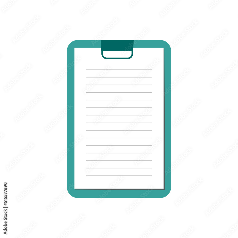 Tablet with a blank sheet for notes. Vector design element. Tablet with a blank sheet for notes. Vector design element.