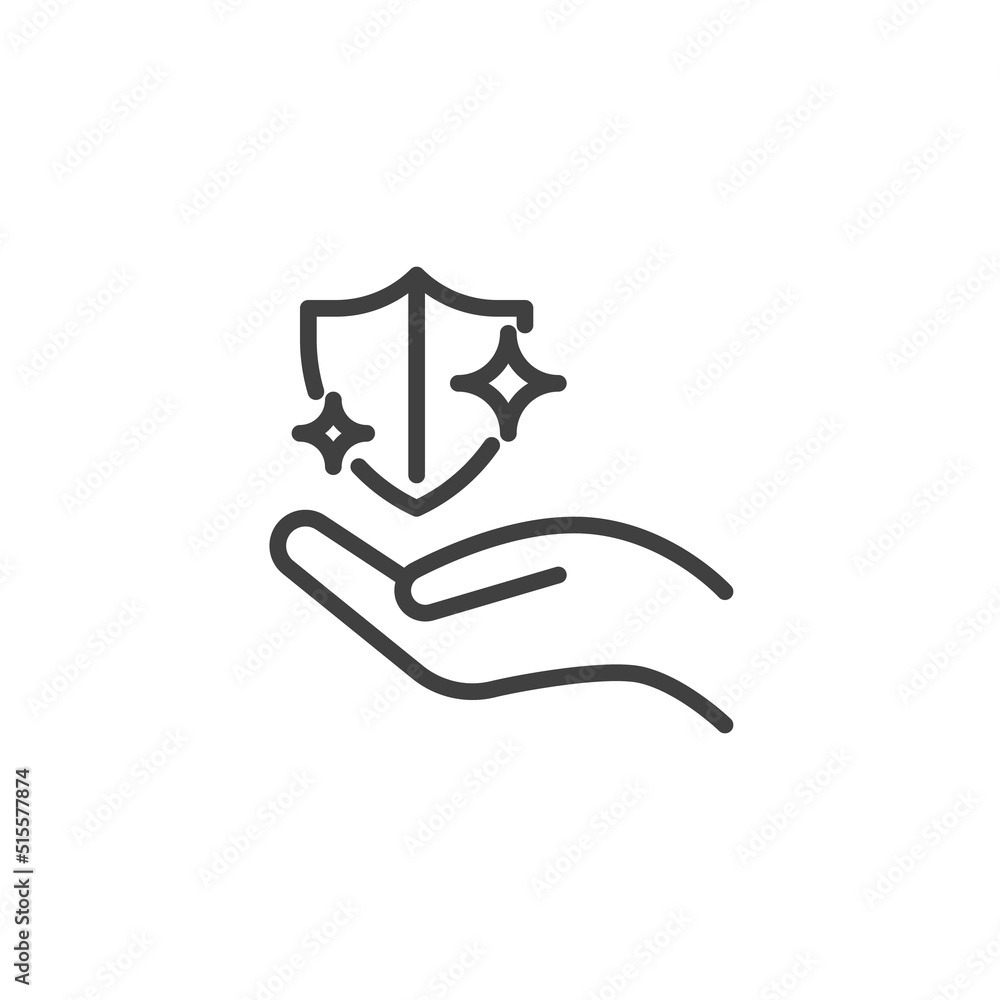 Fototapeta premium Hand protection line icon