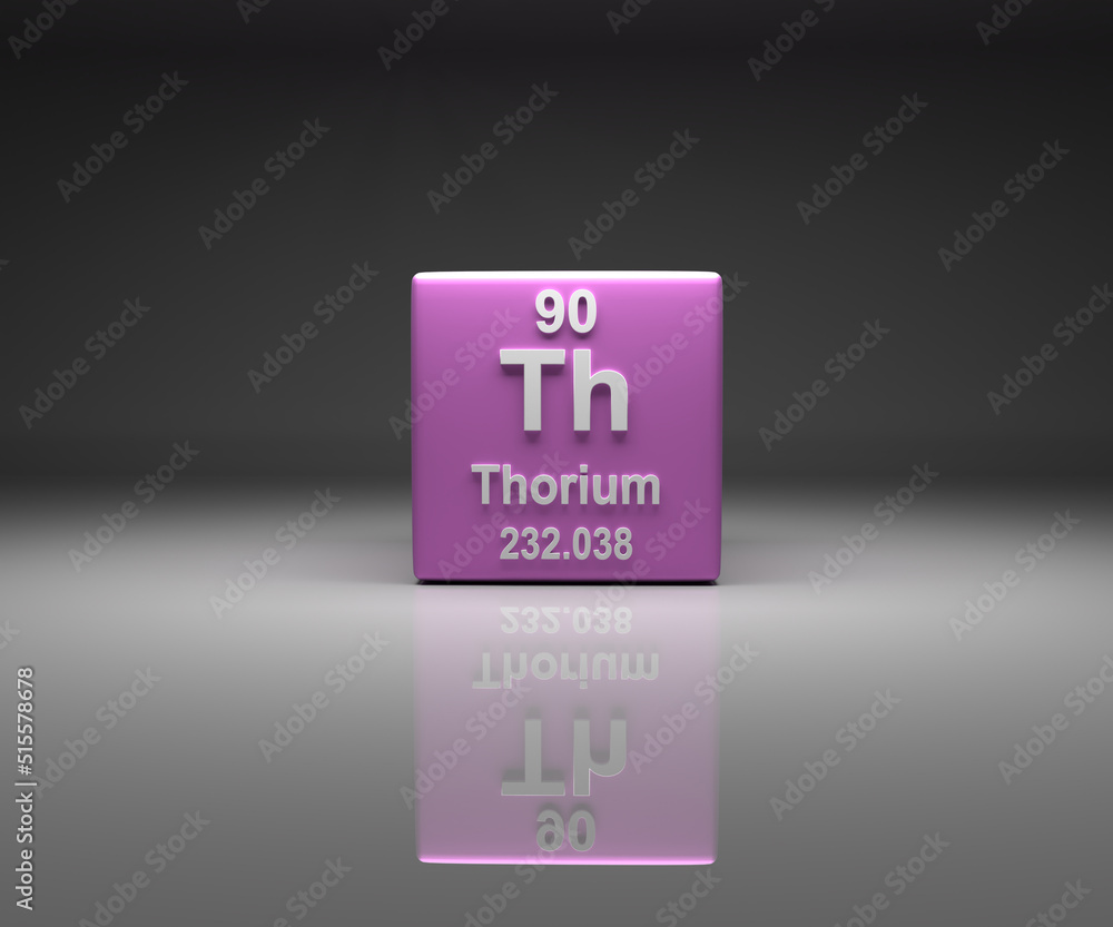 Obraz premium Cube with Thorium number 90 periodic table