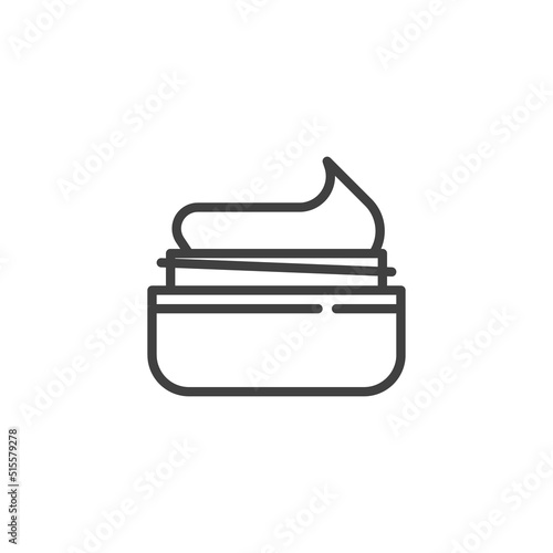 Cosmetics cream jar line icon