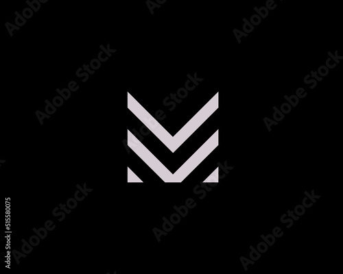 Abstract letter M logo design template. Premium linear monochrome symbol. Universal elegant real estate, hotel, cosmetics, sign vector icon logotype.