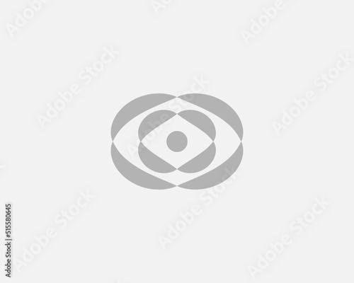 Abstract rounded logo icon design modern minimal style illustration. Creative eye, pupil of the eye vector sign icon logotype.