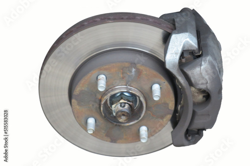 disc brake of a car white background-