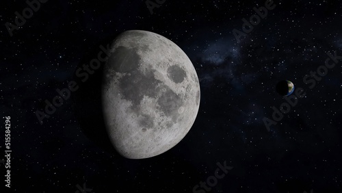 the moon in the night sky