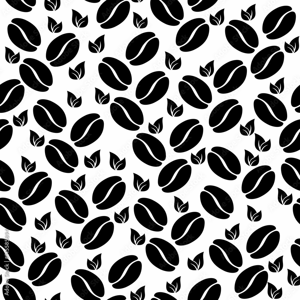 Coffee and leaf seamless vector pattern Coffee and leaf seamless vector pattern