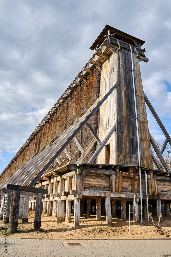 Wooden construction of the historic graduation tower in Ciechocinek