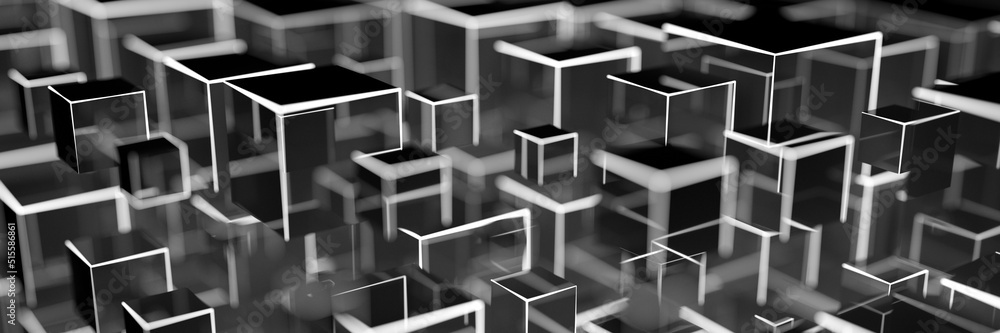 Abstrakte Quader als moderner Hintergrund Header Abstrakte Quader als moderner Hintergrund Header