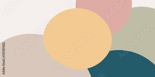 Wallpaper Mural Abstract organic rounded shapes background. Hand drawn neutral colors banner. For newsletter, web, social media post, promotional banner, advertising and branding. Vector illustration, flat design Torontodigital.ca