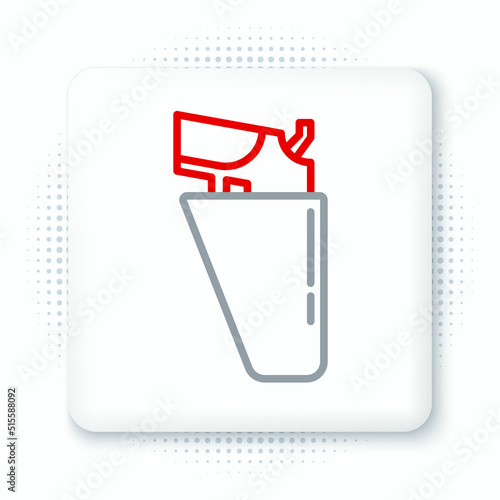 Line Revolver gun in holster icon isolated on white background. Colorful outline concept. Vector