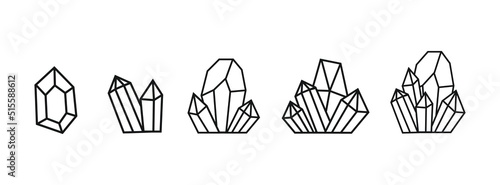 Set of crystals vector illustration 
