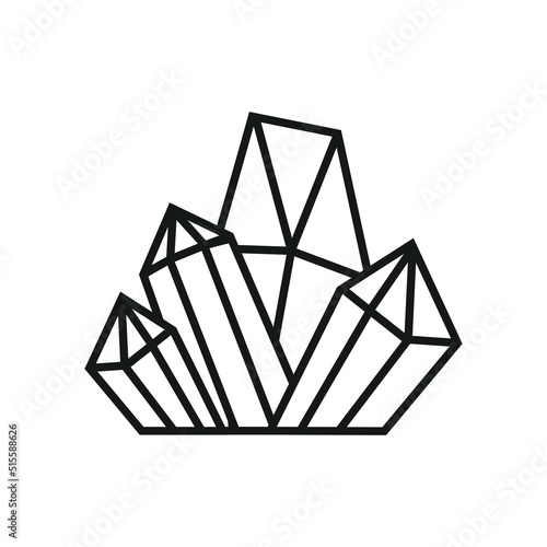 Set of crystals vector illustration 
