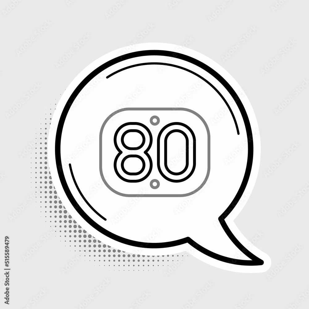 Line 80s Retro icon isolated on grey background. Eighties poster. Colorful outline concept. Vector Line 80s Retro icon isolated on grey background. Eighties poster. Colorful outline concept. Vector