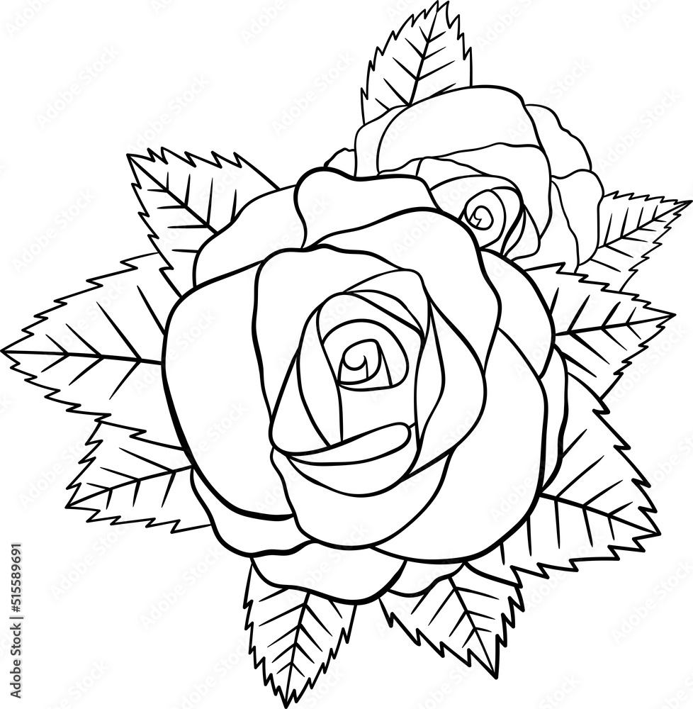 Rose flower clipart design illustration