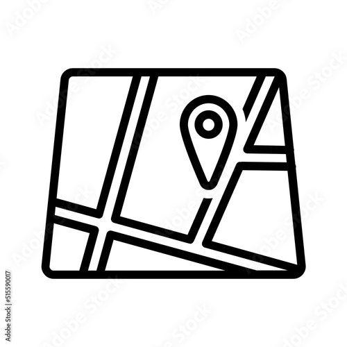 Black line icon for Pin map