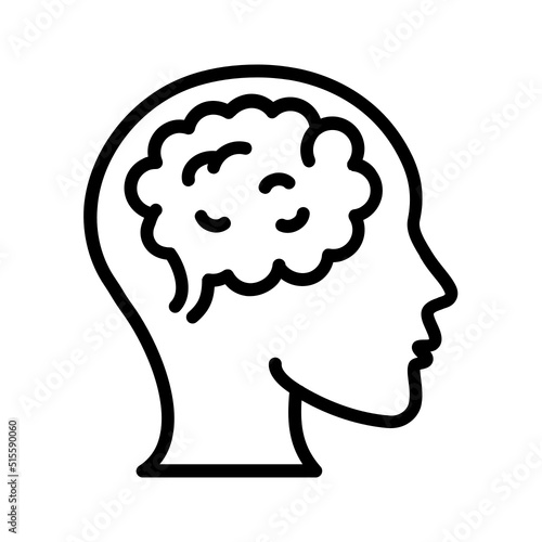 Black line icon for Brain