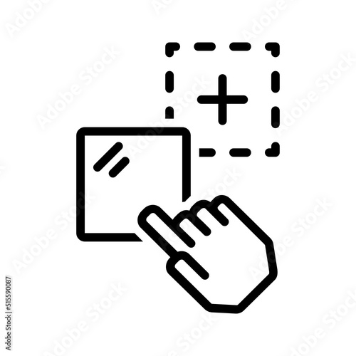 Black line icon for Drag and drop