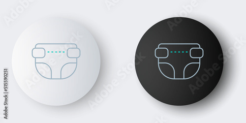 Line Adult diaper icon isolated on grey background. Colorful outline concept. Vector