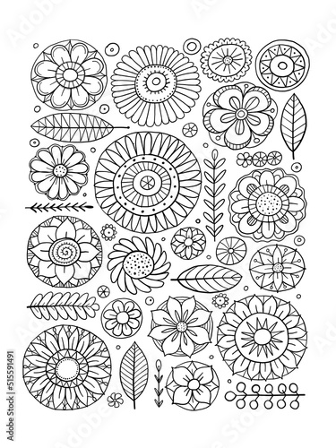 Fairy floral mandala background. Magic garden art. Frame for your design