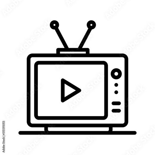 Black line icon for Tv show