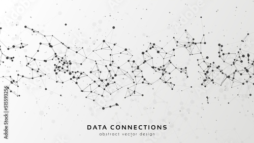 Abstract mesh vector background. Futuristic technology style card. Lines, point, planes in 3d space.