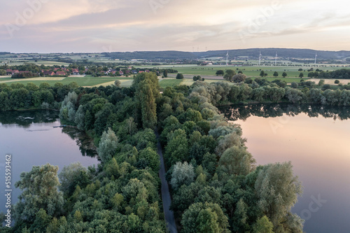 Landscape and panorama view of drone