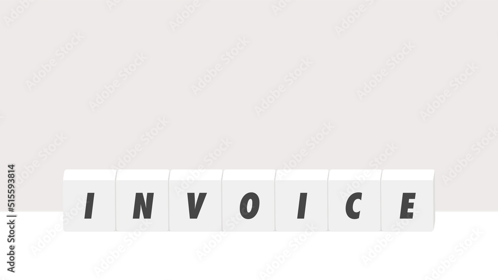INVOICEの文字が入った白いブロックのイラスト
INVOICEの文字が入った白いブロックのイラスト