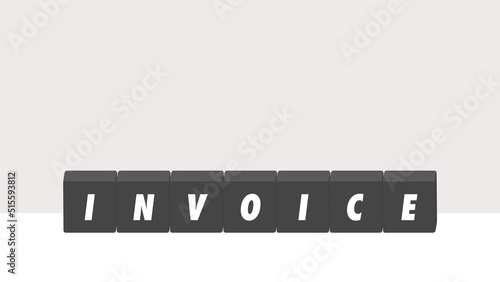 INVOICEの文字が入った黒いブロックのイラスト
