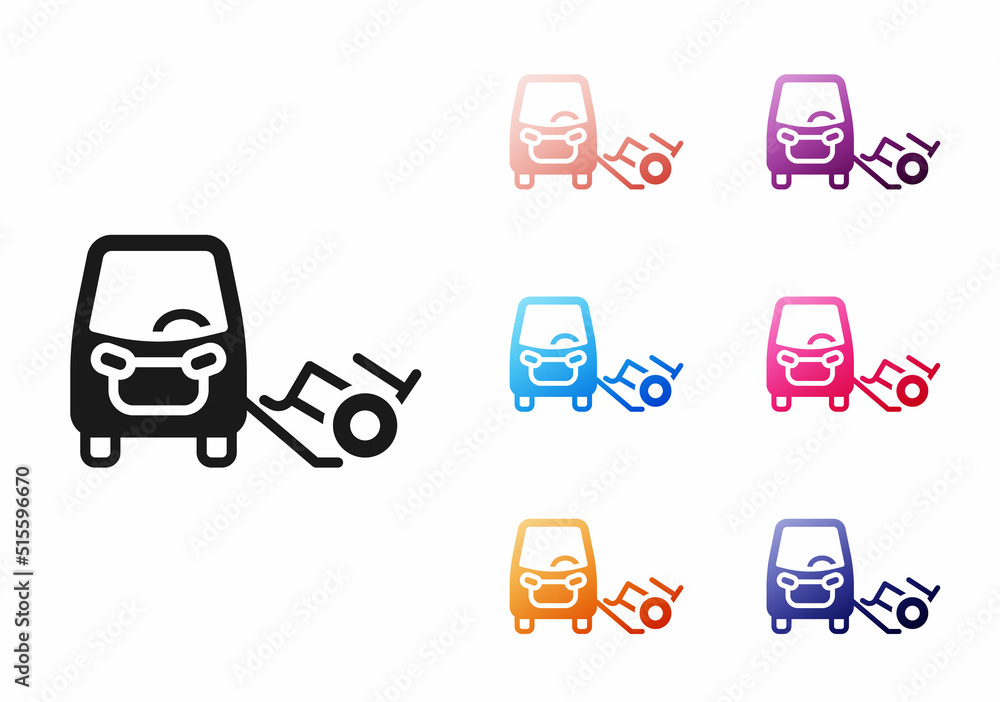 Black Disabled car icon isolated on white background. Set icons colorful. Vector Black Disabled car icon isolated on white background. Set icons colorful. Vector