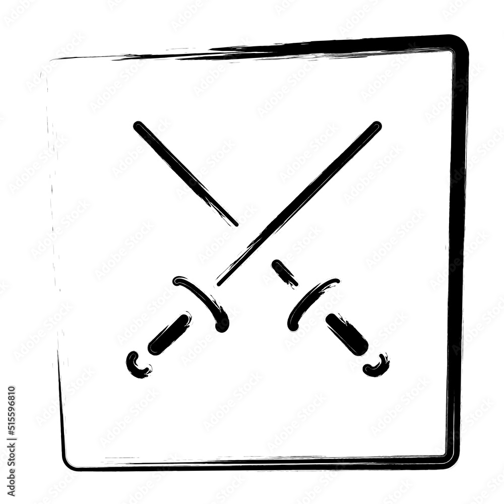 swords icon. Brush frame. Vector illustration. swords icon. Brush frame. Vector illustration.