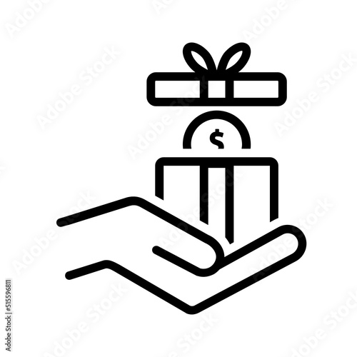 Black line icon for Reward