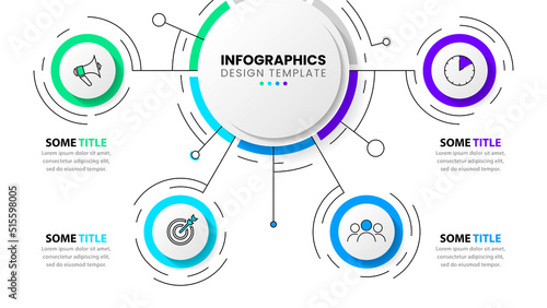 Infographic template. Technology concept. Circle with 4 steps