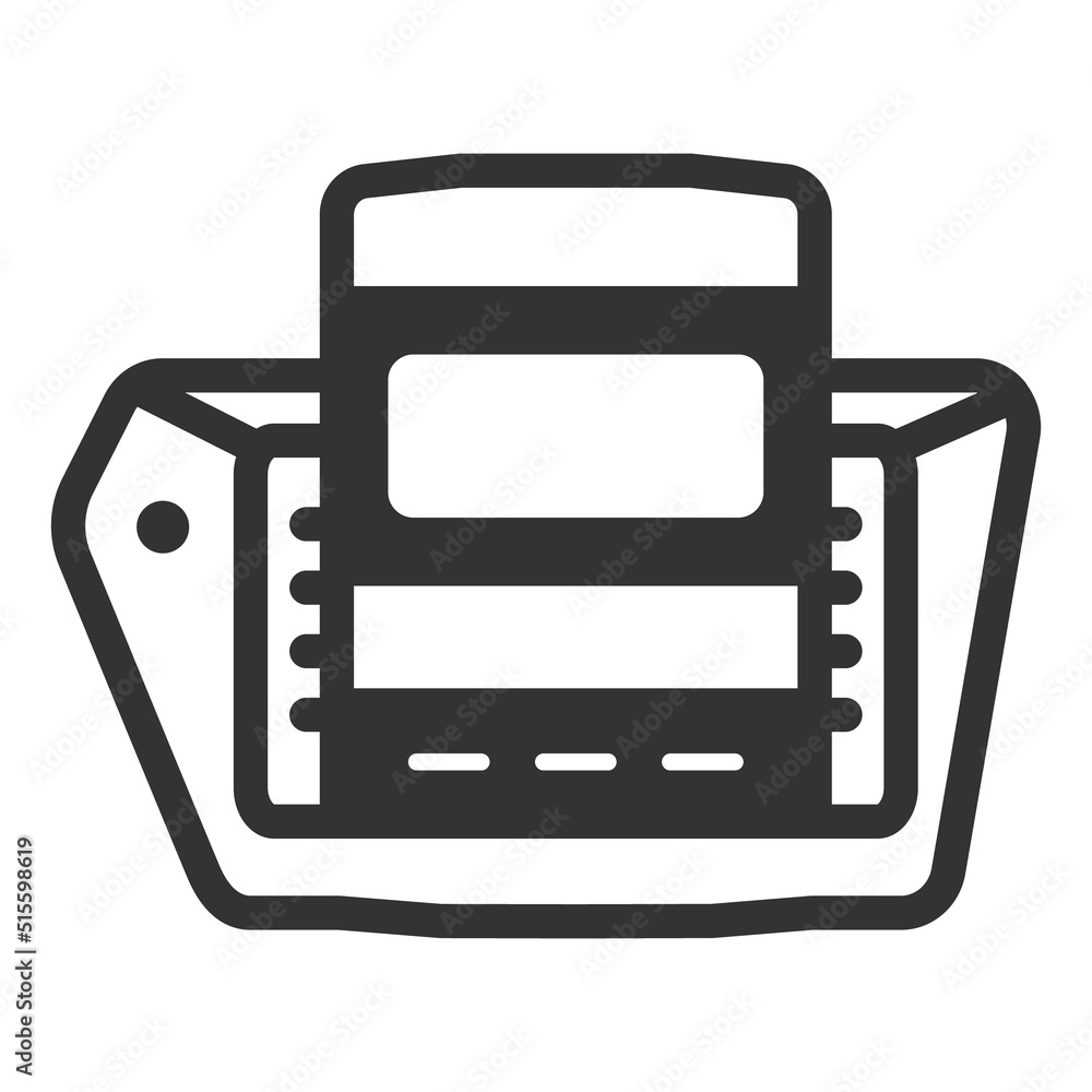 Car radio, player with control panel - vector sign, web icon, illustration on white background, glyph style Car radio, player with control panel - vector sign, web icon, illustration on white background, glyph style