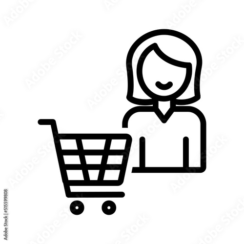 Black line icon for Customer