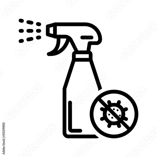 Black line icon for Disinfect