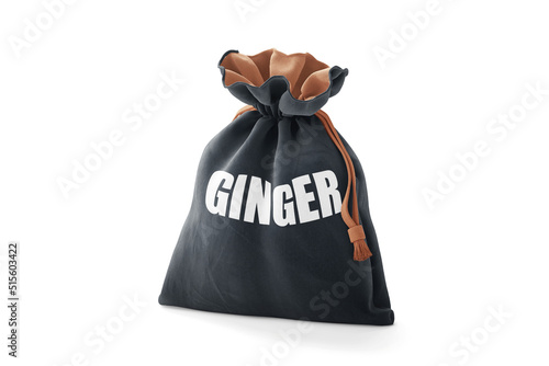 Poch Packed Ginger on Isolated White Background photo