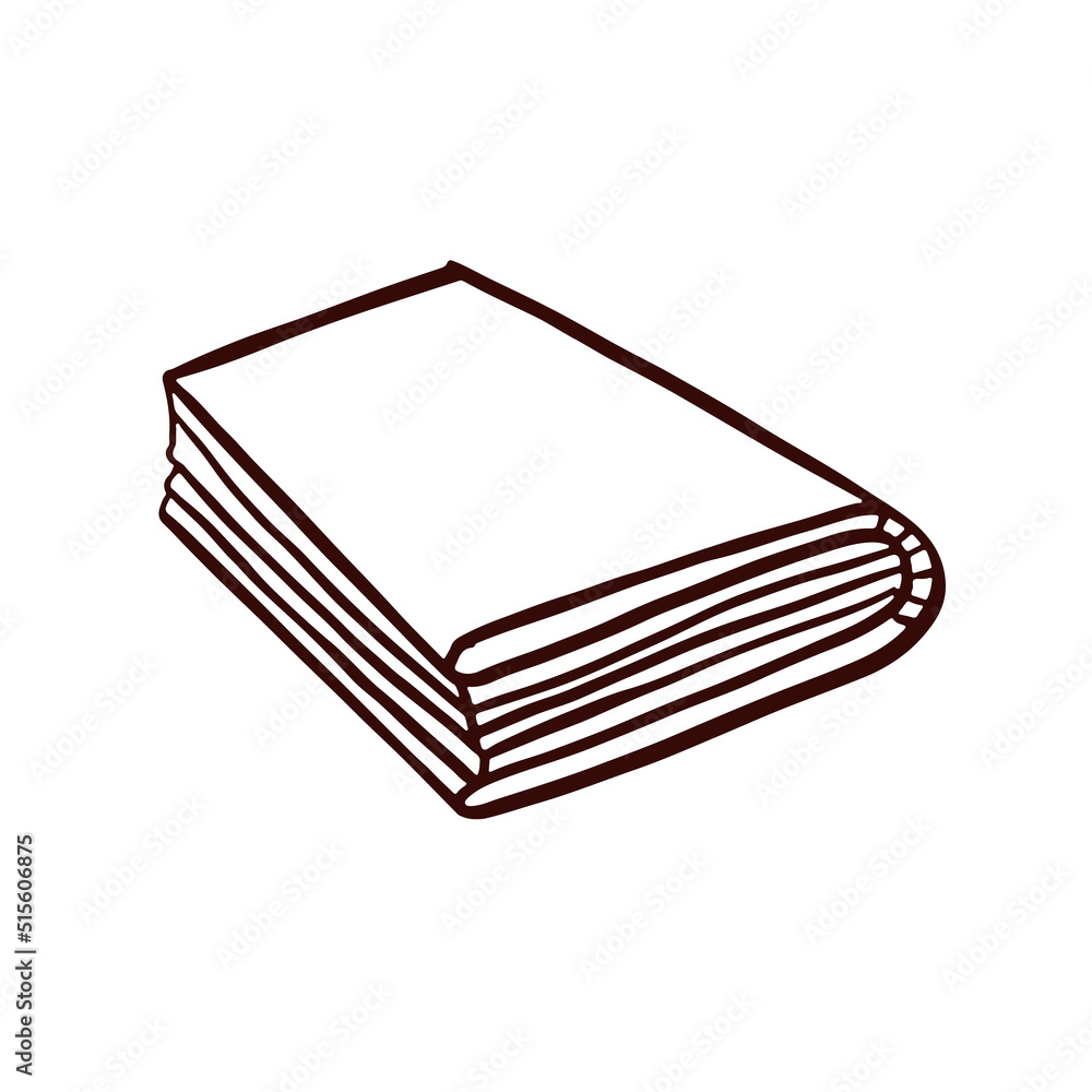 Reading book, notepad line monochrome illustration Reading book, notepad line monochrome illustration