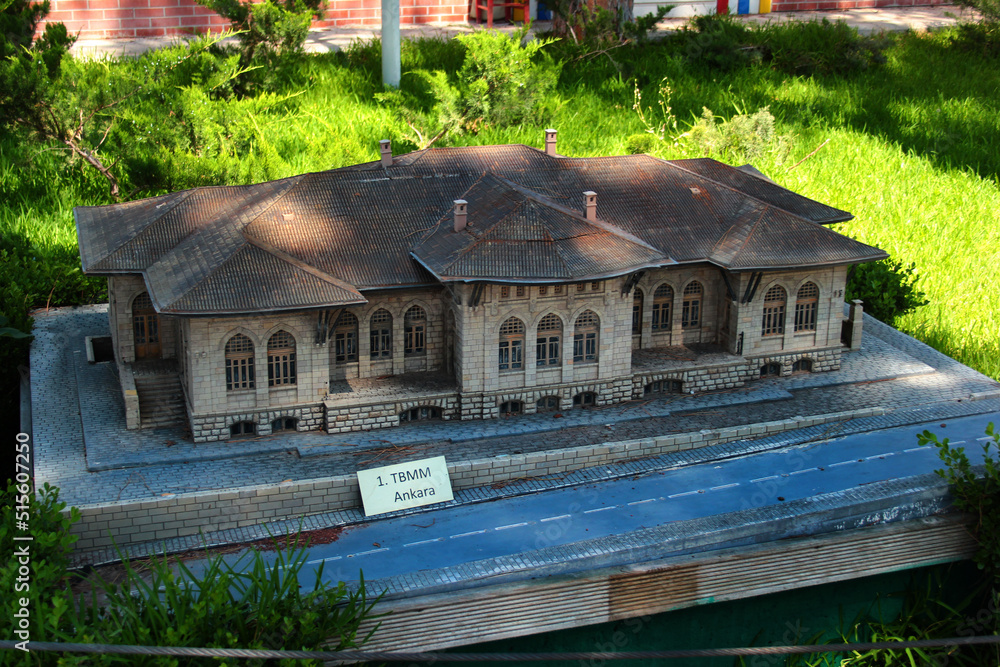 Antalya, Turkey - July 1, 2022: Model of Grand National Assembly of