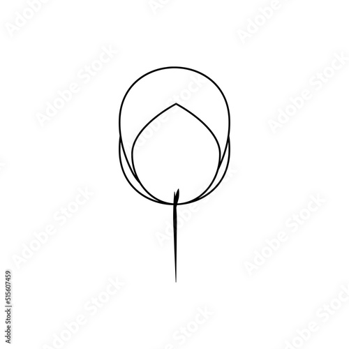 Delicate flower icon. thin lines eps illustration