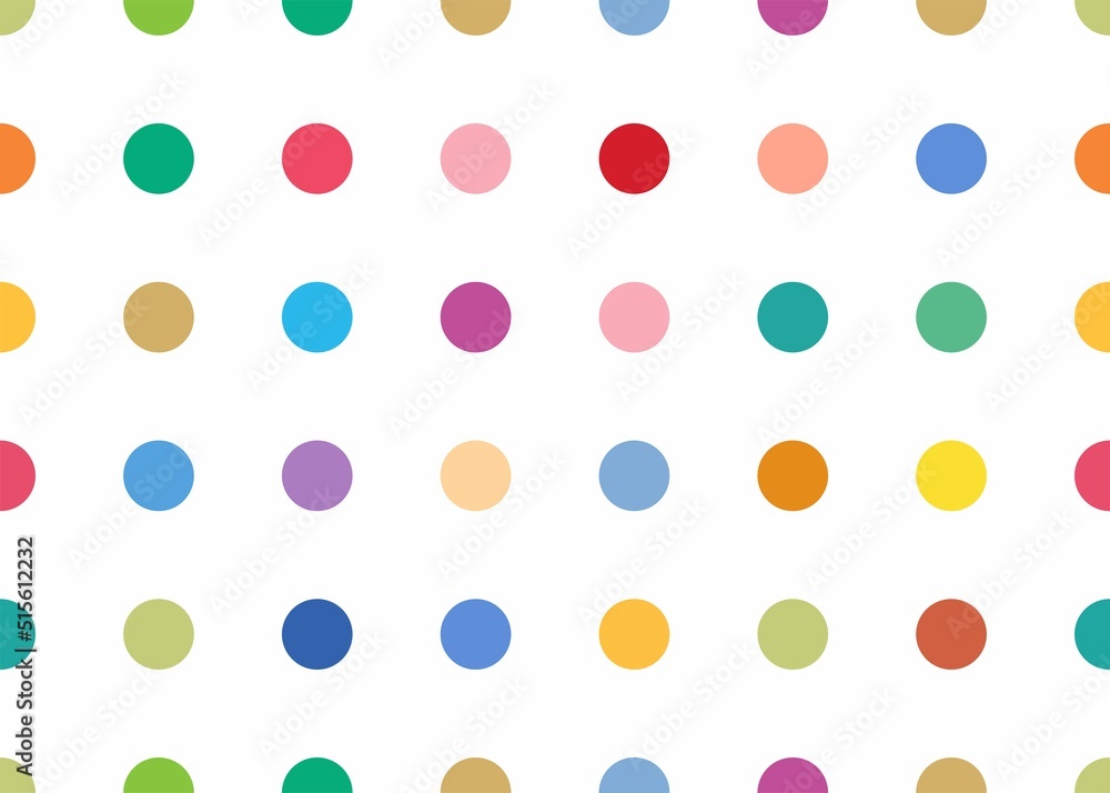 Abstract seamless background of multicolored circles. for fabric in retro style.