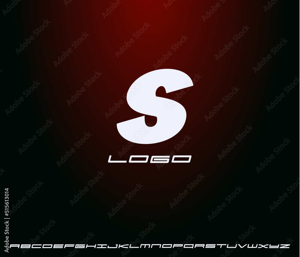 Logo of bold italic letter S, heavy monogram, first letter of name. Futuristic, technological, minimalistic style modern logotype concept for business and startup. Vector illustration Logo of bold italic letter S, heavy monogram, first letter of name. Futuristic, technological, minimalistic style modern logotype concept for business and startup. Vector illustration