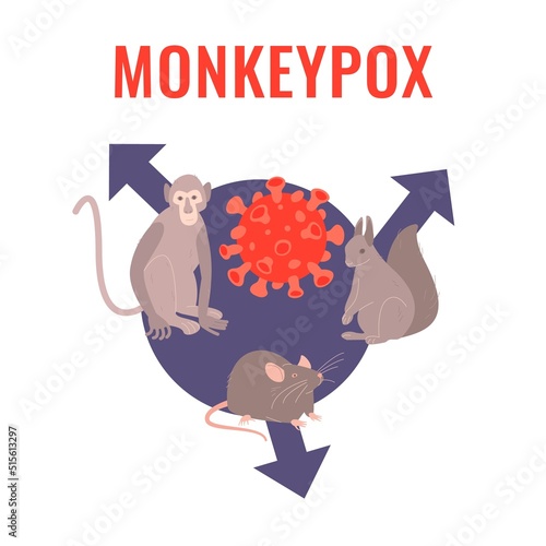 Monkeypox virus sign. Medical banner. Vector illustration